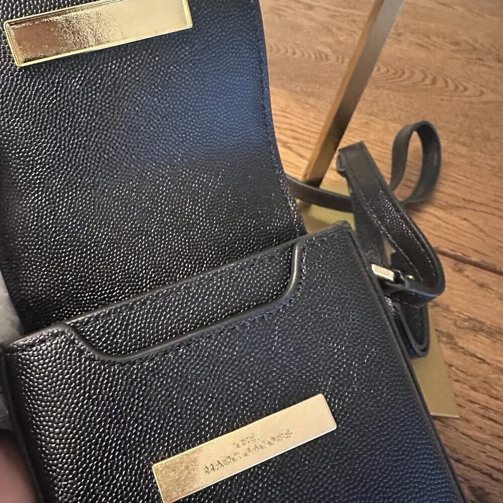 NWT! NEW! Marc Jacobs The Double J Link Phone Crossbody -Women Black